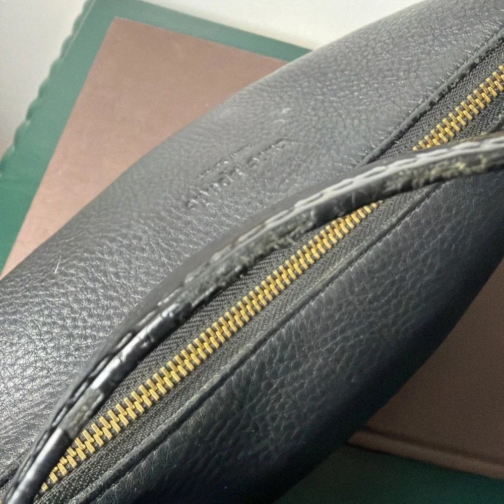 Vintage Kate Spade Shoulder Bag Black Genuine Leather Purse Patent Leather